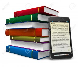 10816406-Smartphone-et-pile-de-livres-de-couleur-isol-sur-fond-blanc-Banque-d'images